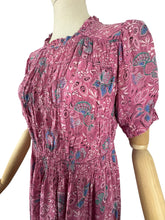 Load image into Gallery viewer, Original Late 1930's or Early 1940's Pretty Pink Cold Rayon Floral Day Dress - Bust 34 36 *
