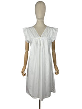 Load image into Gallery viewer, Antique Edwardian Crisp White Cotton Shift with Broderie Anglaise and White Ribbon Trim
