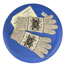 Load image into Gallery viewer, Vintage Pure Wool Fair Isle Gloves in Brown, Cream and Yellow
