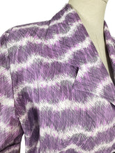 Load image into Gallery viewer, 1940’s 1950’s Horrockses Crisp Cotton Day Dress in Purple, White and Black - Bust 40

