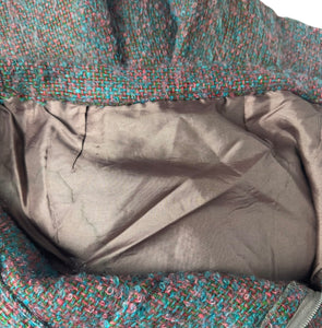 Original Late 1950's or Early 1960's Vibrant Wool Hebe Skirt Suit - Bust 36