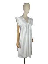 Load image into Gallery viewer, Antique Edwardian Crisp White Cotton Shift with Broderie Anglaise and White Ribbon Trim
