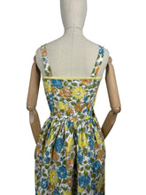 Load image into Gallery viewer, Original 1950&#39;s Floral Cotton Belted Summer Dress with Matching Bolero - Bust 34 35 36 *
