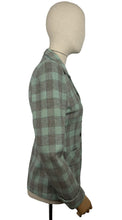 Load image into Gallery viewer, Original 1940&#39;s CC41 Blue, Grey and White Wool Check Single Breasted Jacket - Bust 34 35
