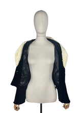 Load image into Gallery viewer, Original 1930's Black Velvet Evening Jacket with Genuine Fur Trim and Glass Buttons - Bust 38

