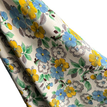 Load image into Gallery viewer, Original 1930&#39;s 1940&#39;s Ivory, Green, Black and Yellow Satin Backed Crepe Dressmaking Fabric - 35&quot; x 140&quot;

