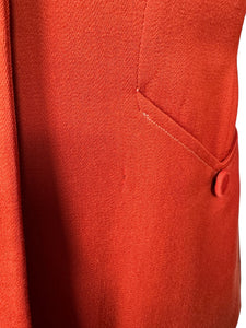 Original 1940's Lightweight Red Wool Suit by Strauss-Hirshberg's - Bust 40