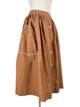 Load image into Gallery viewer, Original 1940&#39;s 1950&#39;s Brown Cotton Skirt by GOR-RAY - Waist 26 27
