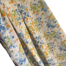 Load image into Gallery viewer, Original 1930&#39;s Semi Sheer Crepe Dressmaking Fabric - White Base with Floral Print in Yellow, Orange, Blue and Green - 34&quot; x 60&quot;
