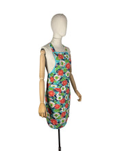 Load image into Gallery viewer, Original 1940's Hawkins of Preston CC41 Apron - Green, Blue, Orange and Turquoise Abstract Print - Bust 34 36
