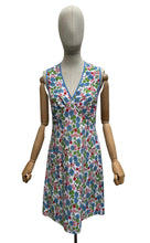 Load image into Gallery viewer, Original 1940's Hawkins of Preston Apron - Blue, Red, Green and Pink Floral - Bust 34 36

