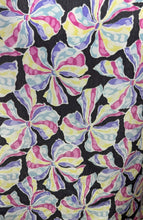 Load image into Gallery viewer, Original 1940&#39;s Novelty Print Dressing Gown - Black with Vibrant Bow Print - Bust 34 36 38
