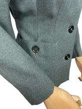 Load image into Gallery viewer, Original 1950's Women's Royal Voluntary Service Green Wool Jacket with Cherry Red Lining - Bust 38 *
