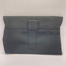 Load image into Gallery viewer, Original 1950&#39;s Black Crepe Clutch Bag with Clear Claw Set Paste Trim by RFC *
