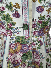 Load image into Gallery viewer, Original 1940&#39;s Thick Cotton Floral Stripe Sleeveless Chore Dress by Ritchwear - Bust 38 39
