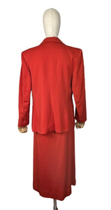 Original 1940's Lightweight Red Wool Suit by Strauss-Hirshberg's - Bust 40