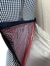 Load image into Gallery viewer, Original 1950's Black, Blue and White Taffeta Dress in Fine Check with Red Petticoat - Bust 36 37 *
