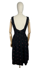 Load image into Gallery viewer, Original 1950&#39;s SABA Jrs of California Black Backless Dress with Rose Embroidery - Bust 34 *
