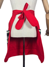 Load image into Gallery viewer, Wonderfully Vibrant St Michael Cotton Apron - Red with Bold Poppy, Daisy and Cornflower Print

