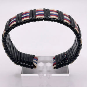 1940's Make Do and Mend Wire Cuff Bracelet in Patriotic Red, White and Blue 'Telephone Wire'