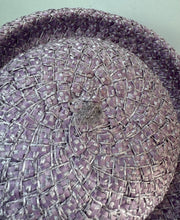 Load image into Gallery viewer, Original 1950's Lilac Straw Hat with Upturned Brim and Grosgrain Trim *
