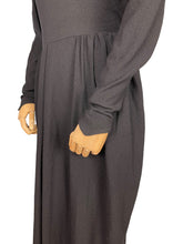 Load image into Gallery viewer, Original 1930&#39;s 1940&#39;s Black Crepe Long Sleeved Evening Dress with Back Belt - Bust 40 42
