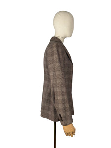 Original 1930’s Henry Page of Aylsham Ltd Brown Check Wool Double Breasted Jacket - Bust 36 38