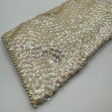 Load image into Gallery viewer, Vintage Bead and Sequin Evening Clutch Bag in Cream and Pastel Shades
