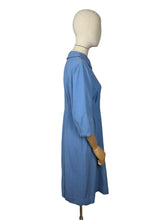 Load image into Gallery viewer, Original Late 1940&#39;s Cornflower Blue Lightweight Wool Day Dress - Bust 34 35
