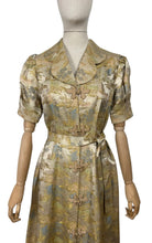 Load image into Gallery viewer, Original 1930’s Chinese Silk Brocade House Coat Robe in Gold, Pink and Blue - Stunning Evening Gown - Bust 36
