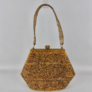 Original 1950's Gold Glitter Vintage Handbag by Waldybag