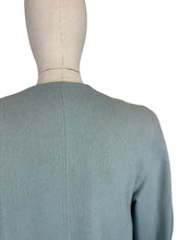 Load image into Gallery viewer, Original 1940&#39;s Wool Jacket in Soft Blue with Studded Cuffs and Pockets - Bust 36 38
