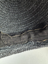 Load image into Gallery viewer, Original 1930's Black Straw Cloche Hat with Charming Red Cherry Trim *
