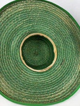 Load image into Gallery viewer, Original 1950’s Hudson Bay Large Green Straw Sun Hat with Grosgrain Trim

