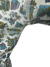 Load image into Gallery viewer, Vintage 1950&#39;s 1960&#39;s Lightweight Cotton Novelty Print Shirtwaister Dress in Purple, Blue and Green - Bust 36
