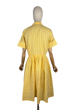 Load image into Gallery viewer, Original 1950's White and Yellow Gingham Cotton Dress - Bust 40 *
