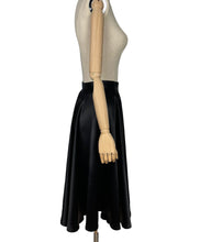 Load image into Gallery viewer, Original 1950’s Inky Black Satin Full Circle Skirt - Waist 25 26 *
