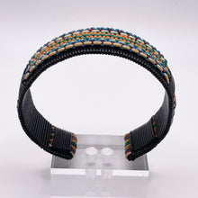 Load image into Gallery viewer, 1940&#39;s Make Do and Mend Wire Cuff Bracelet in Black, White, Red, Blue, Orange, Yellow and Green &#39;Telephone Wire&#39;
