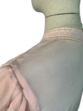 Load image into Gallery viewer, Original 1940&#39;s 11011 Flesh Coloured Silk Button Back Blouse with Jabot Front - Bust 36 38
