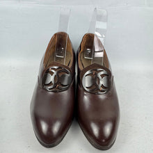 Load image into Gallery viewer, Original 1940's CC41 Brown Leather Shoes with Metal Buckle Trim by Burlington - UK 4 *
