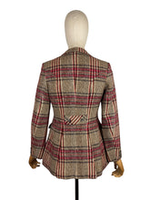 Load image into Gallery viewer, 1970’s Red, Brown and Cream Check Hacking Jacket - Bust 33 34
