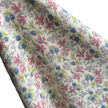 Load image into Gallery viewer, Original 1940&#39;s Cream, Blue, Pink, Green and Yellow Cotton Linen Dressmaking Fabric - 36&quot; x 140&quot;
