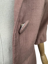 Load image into Gallery viewer, Original 1950’s Stylish Warm Brown Slub Linen Day Dress - Bust 36 *
