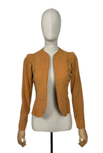 Load image into Gallery viewer, Original 1930’s Golden Ochre Crepe Jacket with Tapunto Quilting - Bust 32 34
