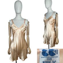 Load image into Gallery viewer, Original 1940’s CC41 Peach Coloured Satin Step In with Embroidery - Bust 34” *
