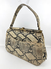 Load image into Gallery viewer, Original 1940’s 1950’s Large Sized Faux Snakeskin Handbag with Matching Purse
