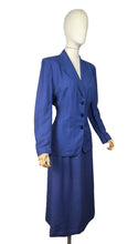 Load image into Gallery viewer, Original 1940&#39;s Hyacinth Blue Fine Linen Skirt Suit by Sacony Palm Beach - Bust 38 40
