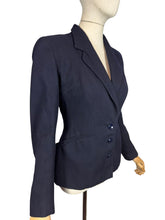 Load image into Gallery viewer, Original 1930's Dark Blue Single Breasted Wool Sports Jacket by Matita - Bust 36 *
