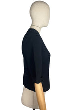 Load image into Gallery viewer, Original 1940's Hershelle Black Wool Short Sleeved Jacketed with Covered Buttons - Bust 34
