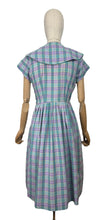 Load image into Gallery viewer, Original 1950’s Carolyn North Purple and Green Plaid Day Dress - Bust 36
